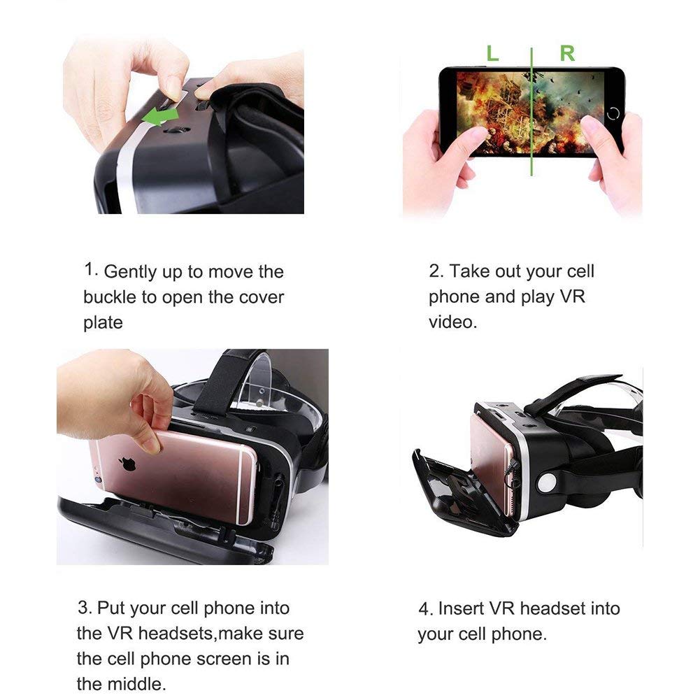 3D VRゴーグル Amazon | EdisonBrain VR スマホ用 ヘッド セット 折りたたみ式